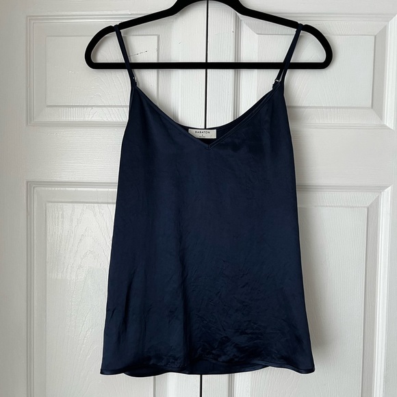 Babaton Tops - Aritzia Babaton NWOT - V Neck Satin Camisole in Navy